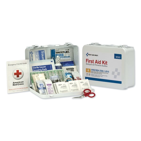 First Aid Only ANSI Class A 25 Person Bulk First Aid Kit for 25 People, 89 Pieces 90560 - main
